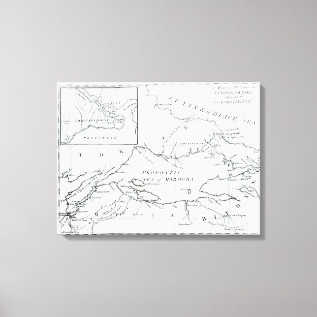 Lienzo Mapa de las partes de Europa y Asia (Anverso)