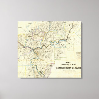 Lienzo Mapa de las regiones petroleras del condado de Ven
