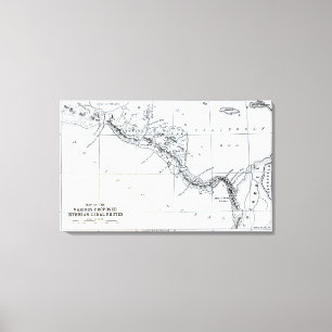 Lienzo Mapa de las rutas del canal de Isthmian