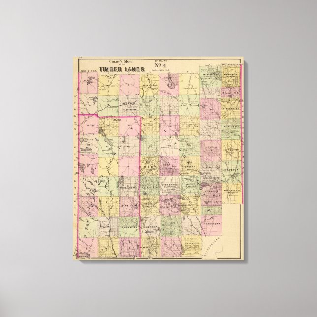 Lienzo Mapa de las tierras de la madera 4 (Anverso)