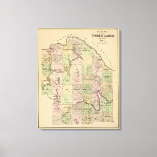 Lienzo Mapa de las tierras de la madera 5