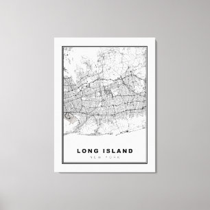 Lienzo Mapa de Long Island