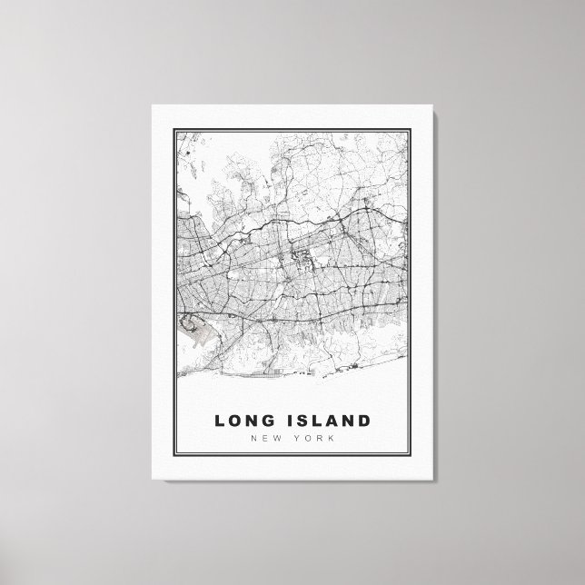 Lienzo Mapa de Long Island (Anverso)