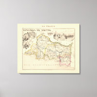 Mapa de los Bouches du Rhone, France Po, 1858