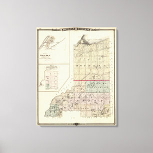 Lienzo Mapa de los condados de Douglas y de Burnett