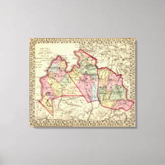 Lienzo Mapa de los condados de Mason, Jackson, Roane