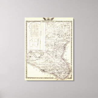Lienzo Mapa de los condados de Papa y Massac y Golconda