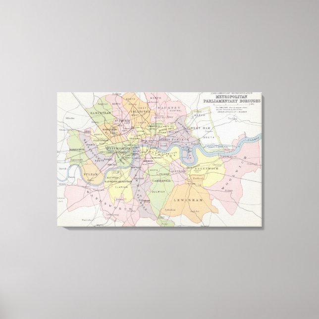 Lienzo Mapa de los consejos parlamentarios metropolitanos (Anverso)