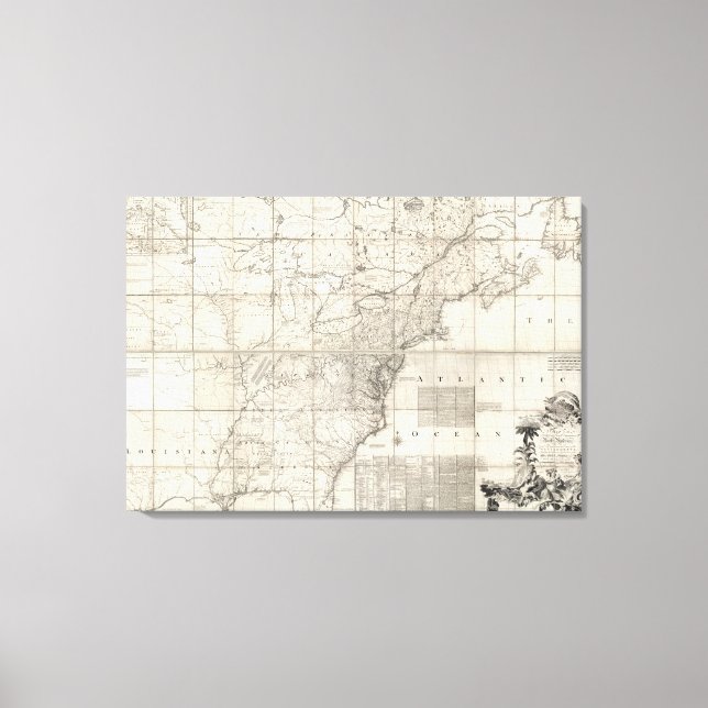 Lienzo Mapa de los dominios británico y francés (Anverso)