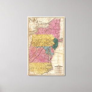 Lienzo Mapa de los estados medios