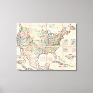 Lienzo Mapa de los Estados Unidos 2