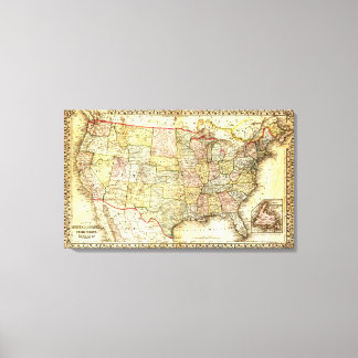 Lienzo Mapa de los Estados Unidos de América
