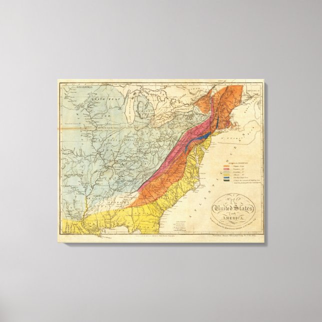 Lienzo Mapa de los Estados Unidos de América 4 (Anverso)