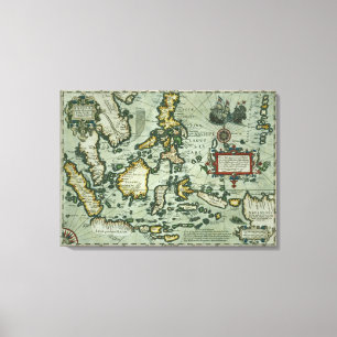 Lienzo Mapa de los indies del este, pub. 1635 en