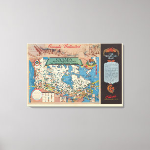 Lienzo Mapa de los recursos naturales e industriales de