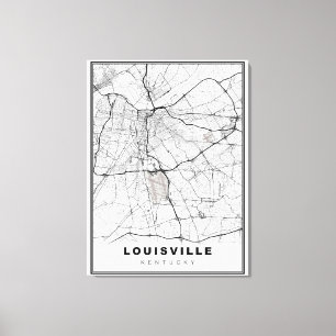 Lienzo Mapa de Louisville