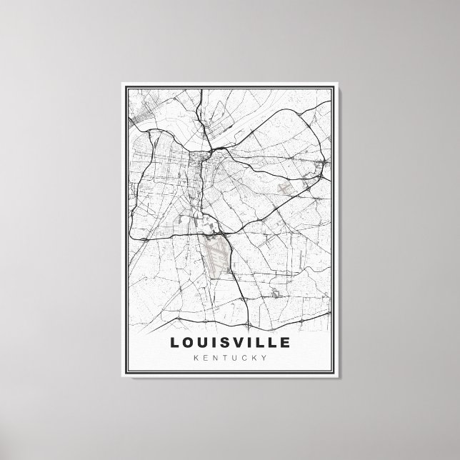 Lienzo Mapa de Louisville (Anverso)