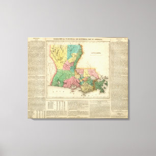 Lienzo Mapa de Luisiana