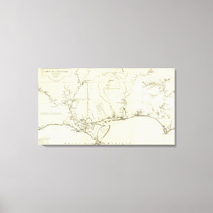 Lienzo Mapa de Luisiana