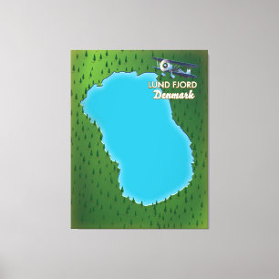 Lienzo Mapa de Lund Fjord Dinamarca