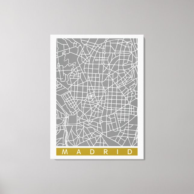 Lienzo Mapa de Madrid (Anverso)