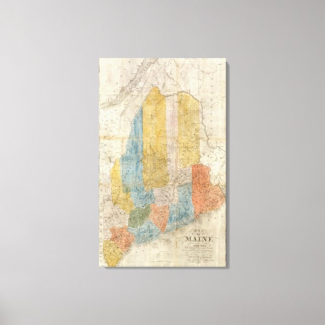 Lienzo Mapa de Maine (Anverso)