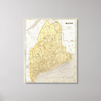 Lienzo Mapa de Maine Atlas