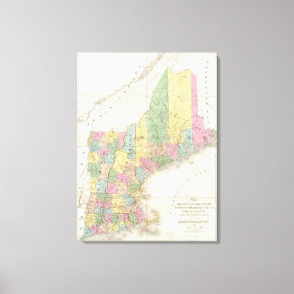 Lienzo Mapa de Maine, New Hampshire, Vermont