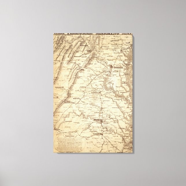 Lienzo Mapa de marcado de Telegram de Guerra (Anverso)