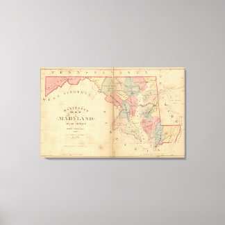 Lienzo Mapa de Maryland de Martenet, edición Atlas