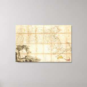 Lienzo Mapa de Massachusetts