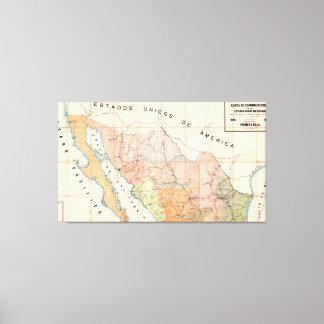 Lienzo Mapa de México (Carta de Comunicaciones)