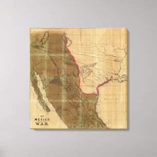 Lienzo Mapa de México que muestra Seat de la guerra