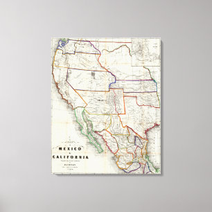 Lienzo Mapa de México y de California
