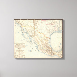 Lienzo Mapa de México y de Tejas