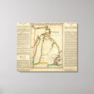 Lienzo Mapa De Michigan
