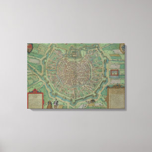 Lienzo Mapa de Milano, de "Civitates Orbis Terrarum" por