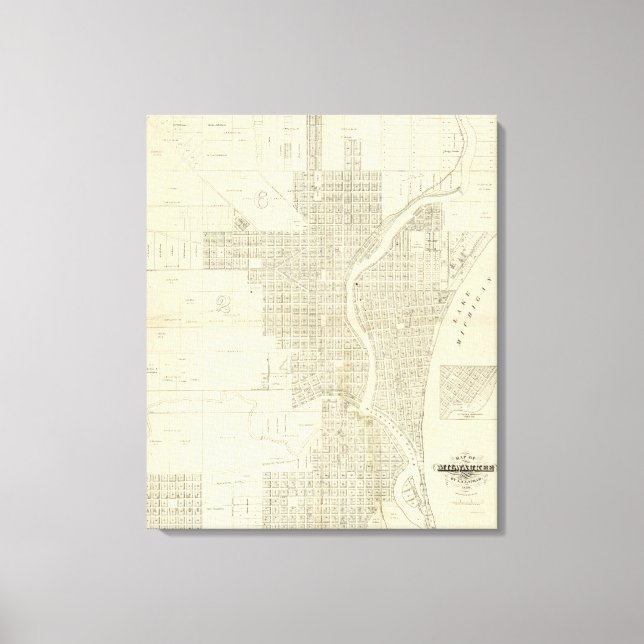 Lienzo Mapa de Milwaukee (Anverso)