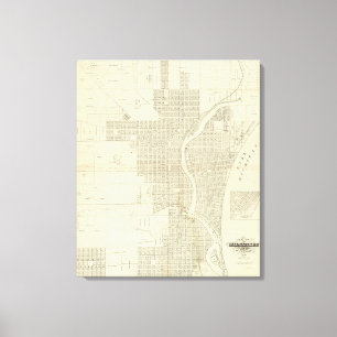 Lienzo Mapa de Milwaukee