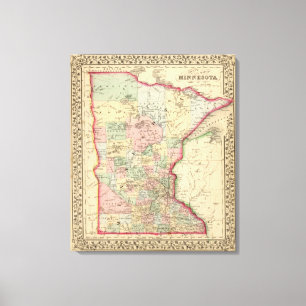 Lienzo Mapa de Minnesota de Mitchell