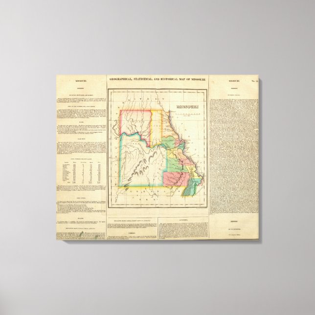 Lienzo Mapa De Misuri (Anverso)