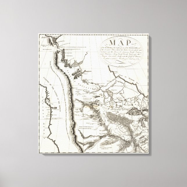 Lienzo Mapa de Misuri (Anverso)