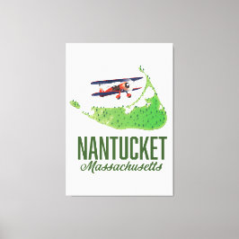 Lienzo Mapa de Nantucket Massachusetts