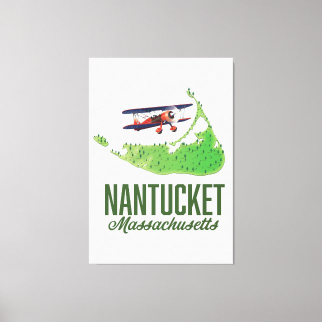 Lienzo Mapa de Nantucket Massachusetts (Anverso)