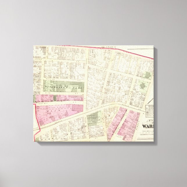 Lienzo Mapa de New England Butt Company y American Butt C (Anverso)