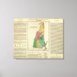 Lienzo Mapa de New Hampshire