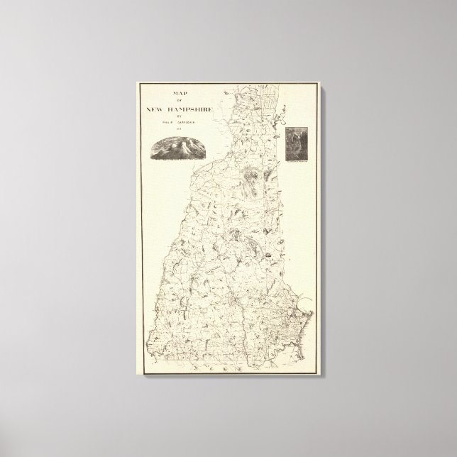Lienzo Mapa de New Hampshire 1816 (Anverso)