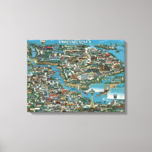 Lienzo Mapa de Niagara Falls
