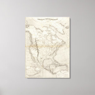 Lienzo Mapa de Norteamérica