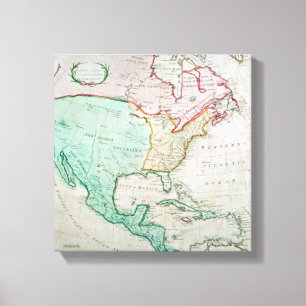 Lienzo Mapa de Norteamérica